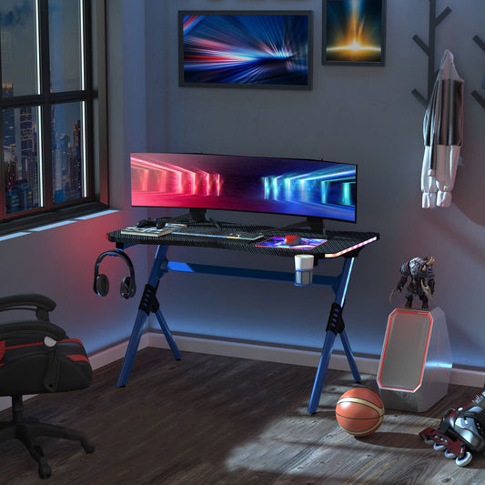 Ergonomic Game Room Furniture Racing Style Design Home Fun Workstation, Blue