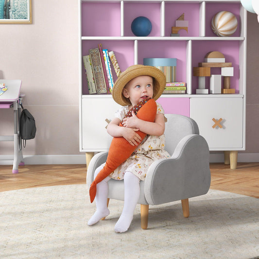 ZONEKIZ Comfy Grey Toddler Armchair (Ages 1.5-5)